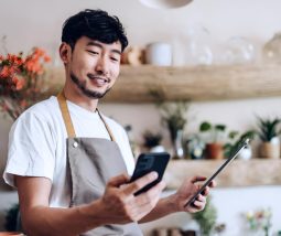 business owner building brand identity from scratch with graphic designer in Jakarta